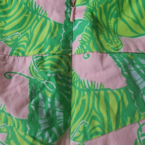 Vintage Lilly Pulitzer Zebra Butterfly Print Green Pink Skirt Size 12 Spring - Picture 10 of 14